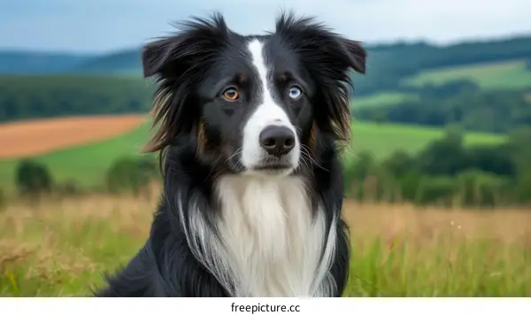 Border Collie staring off into the distance