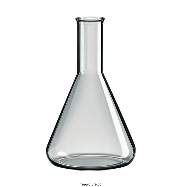 [Transparent Background PNG]Empty Erlenmeyer Flask Isolated on White Background