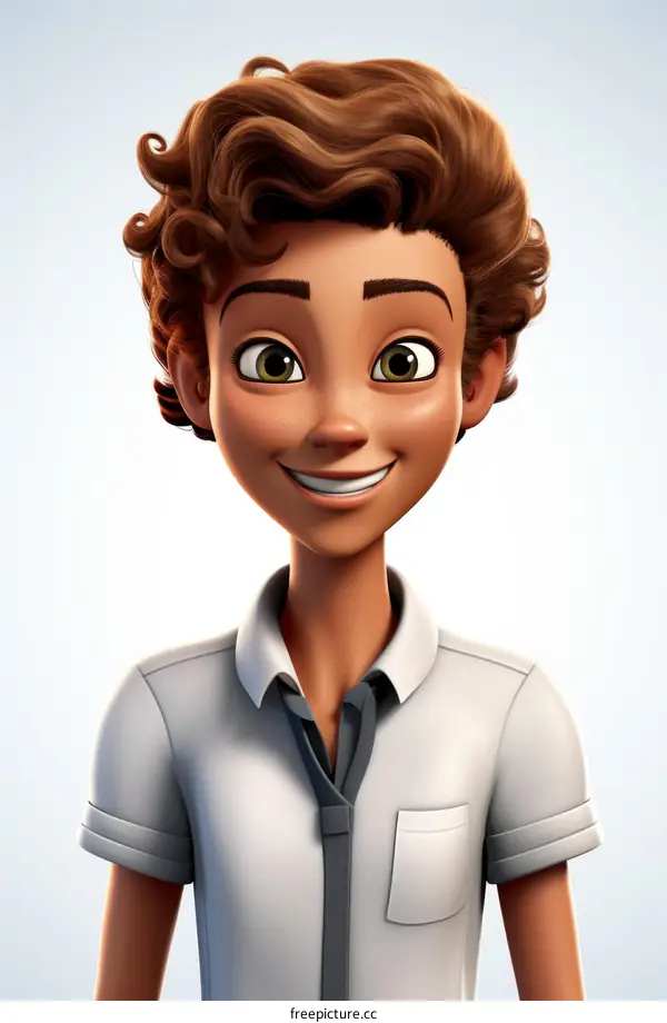 Portrait of a young man with brown hair and green eyes