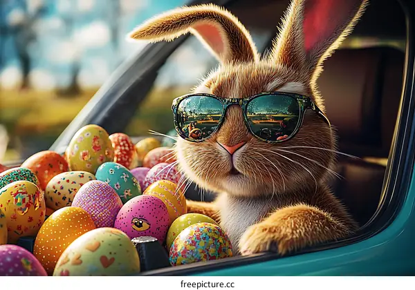Easter Bunny in Sunglasses Easter Eggs