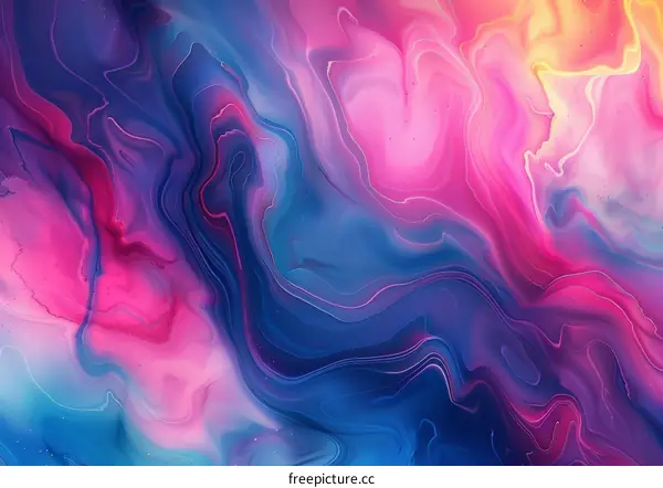 Abstract Colorful Liquid Painting