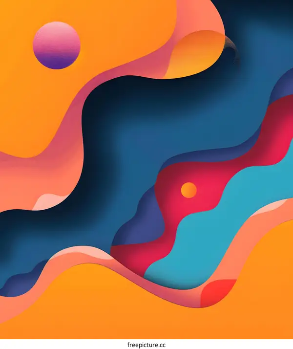 Abstract Colorful Paper Cut Design Background