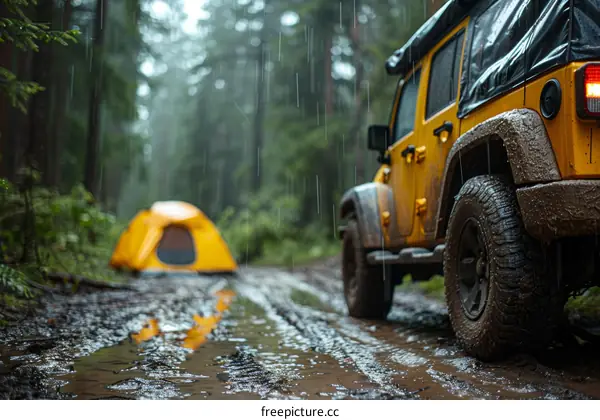 Off-road Vehicle in the Rain