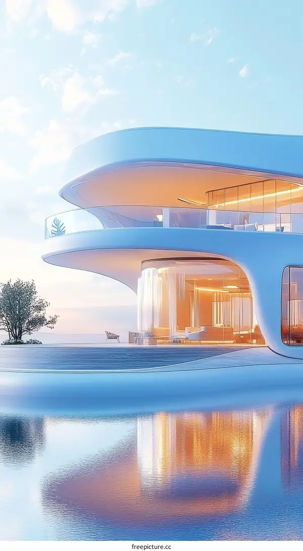 Modern Architectural Design of a Luxurious House by the Water
