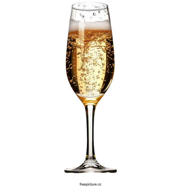 [Transparent Background PNG]Champagne Glass with Sparkling Wine