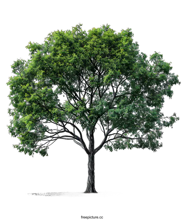 [Transparent Background PNG]Green tree with lush foliage isolated on white background