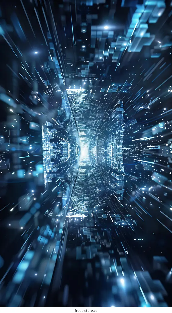 Blue technology tunnel