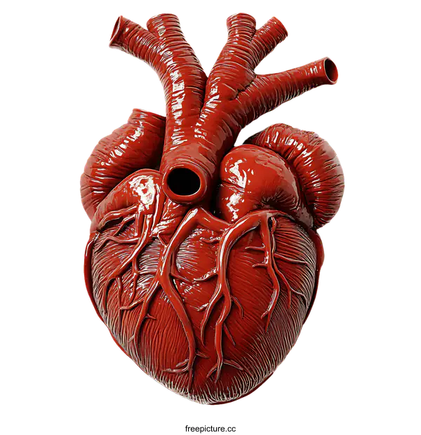 [Transparent Background PNG]Detailed Anatomical Model of a Human Heart