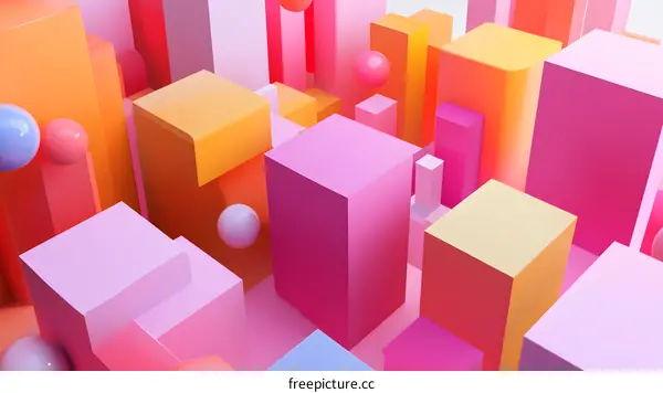 Abstract 3D Shapes Background