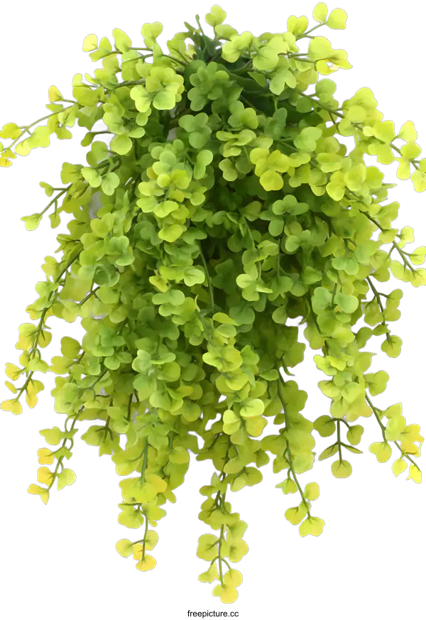 [Transparent Background PNG]Green Hanging Artificial Plant with White Background
