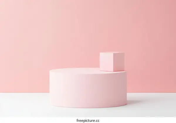 Pastel Pink Geometric Display Platform