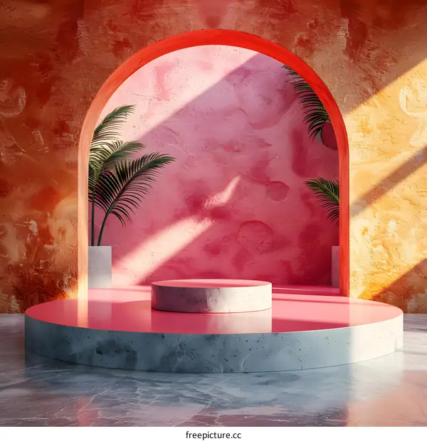 Minimalistic Cylinder Podium for Product Display