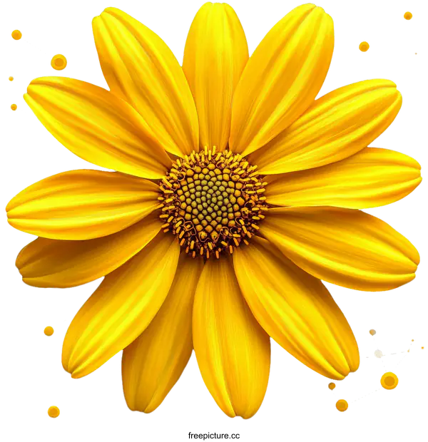 [Transparent Background PNG]Close-up Vivid Yellow Flower Image