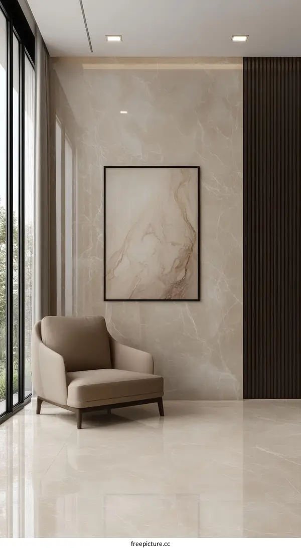 Modern Beige Living Room Interior Design