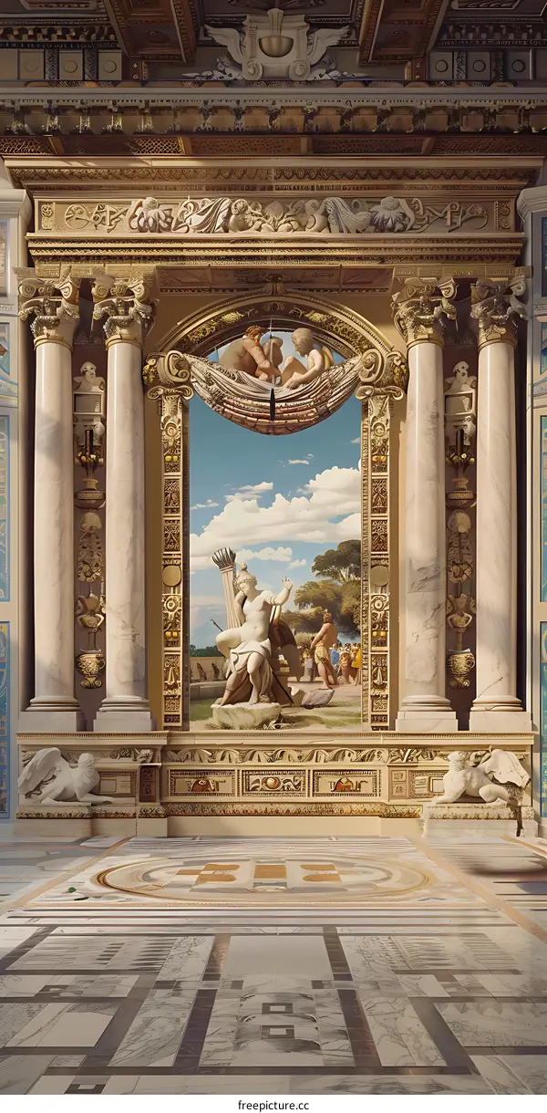 Interior of the Room with a Painting of Diana and Her Nymphs