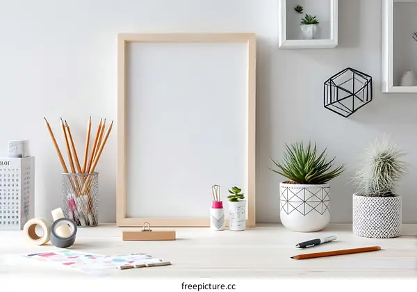 Modern Minimalist Workspace Decor with Plants