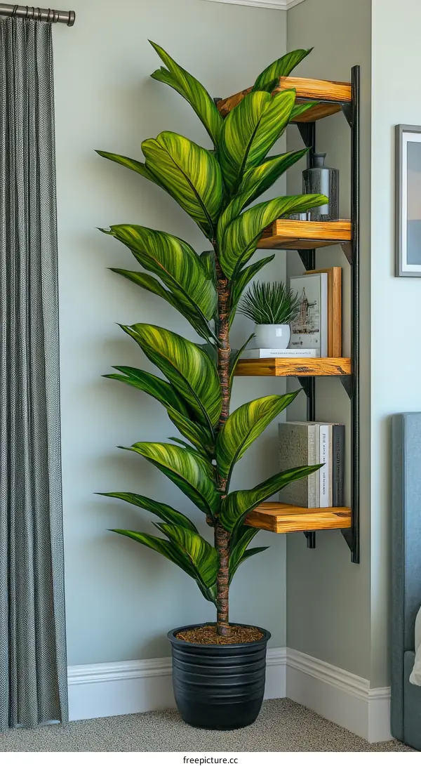 Corner Plant Shelf Home Decor Illustration