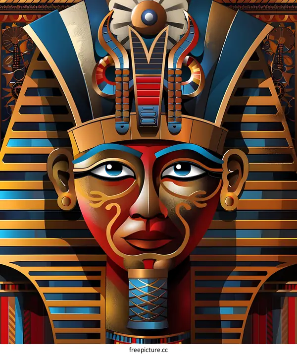 Abstract Illustration Of An Ancient Egyptian Pharaoh Head