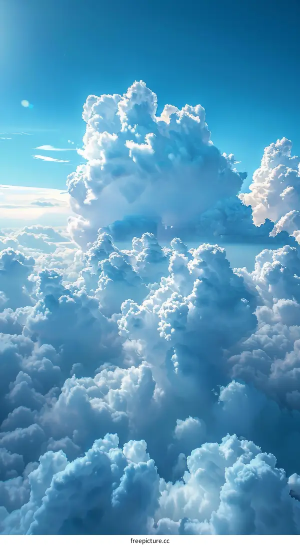 Stunning Blue Sky and Fluffy White Clouds