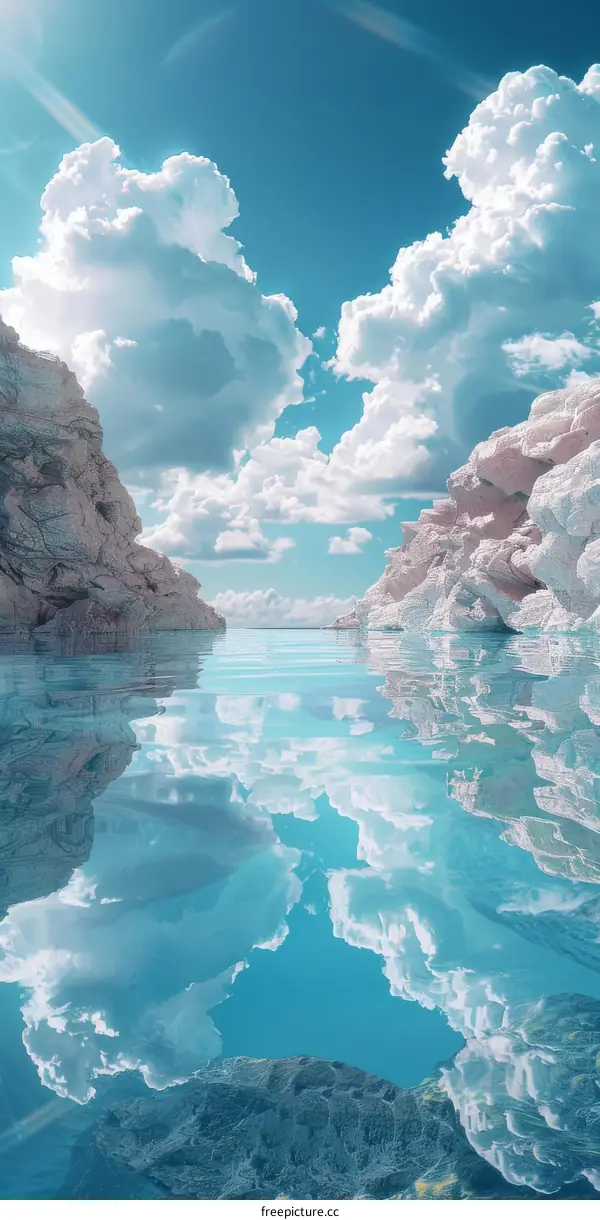 Pink Clouds Reflecting in Serene Water