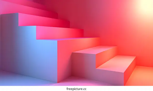 Pink and blue geometric shapes