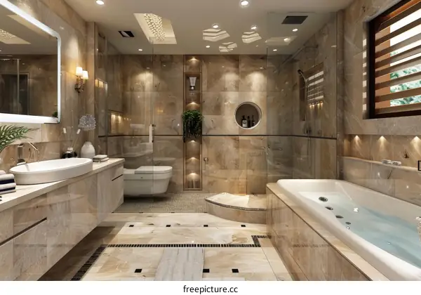 Luxury Modern Bathroom Design Illustration