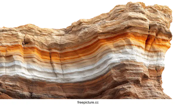 [Transparent Background PNG]Layered Rock Formation Close-up