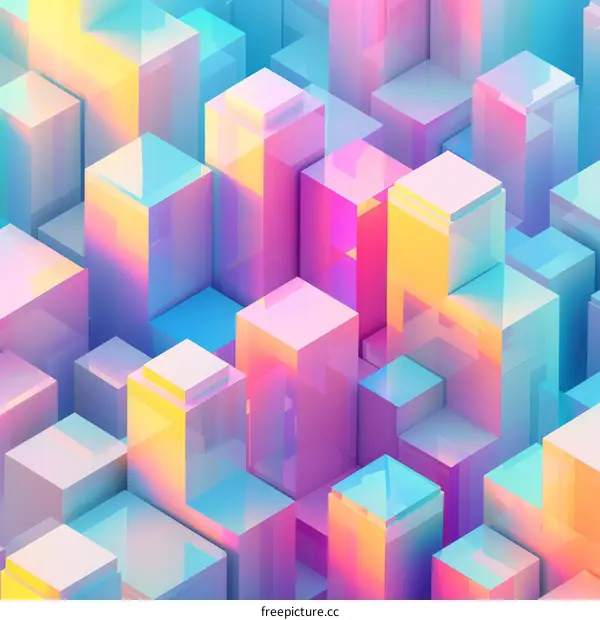 Gradient 3D City Illustration