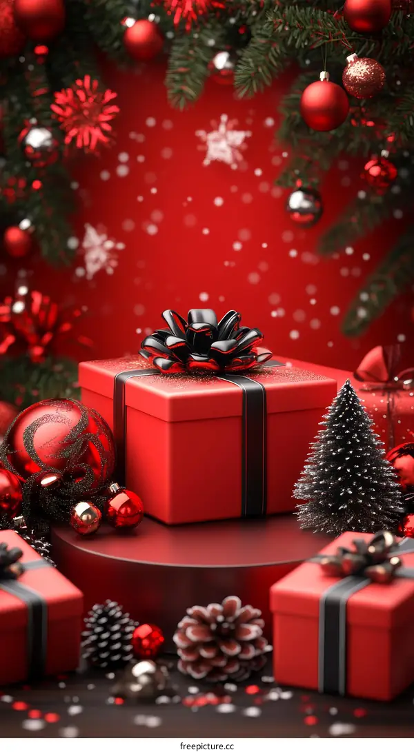 Christmas Gift Box Festive Decoration Illustration