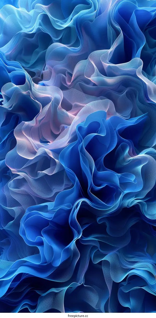 Blue and Pink Wavy Fabric