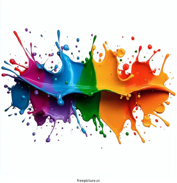 Colorful Paint Splatter Abstract Art