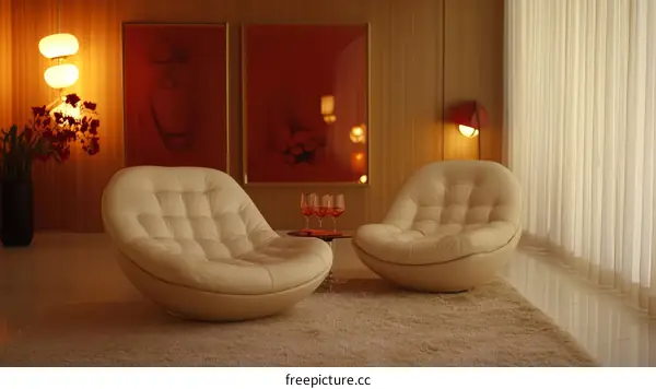 Mid-Century Modern Living Room with Stylish Armchairs
