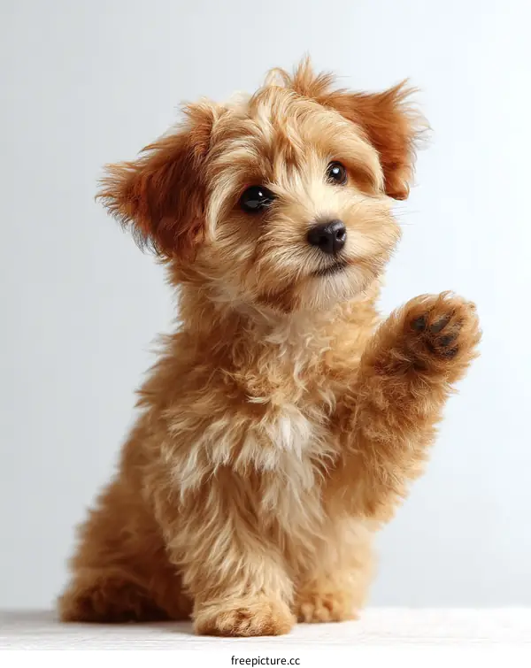 Adorable Puppy Raising Paw