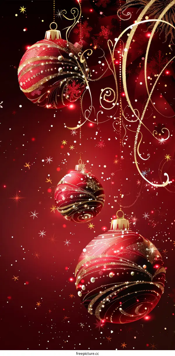 Red velvet balls with Christmas decorations