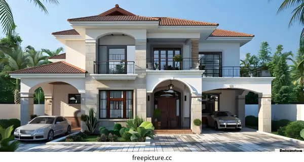 Large luxury house with pool and garage