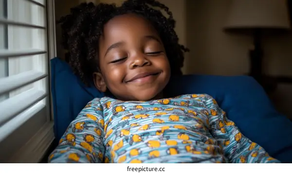 Peaceful Child Relaxing by Window