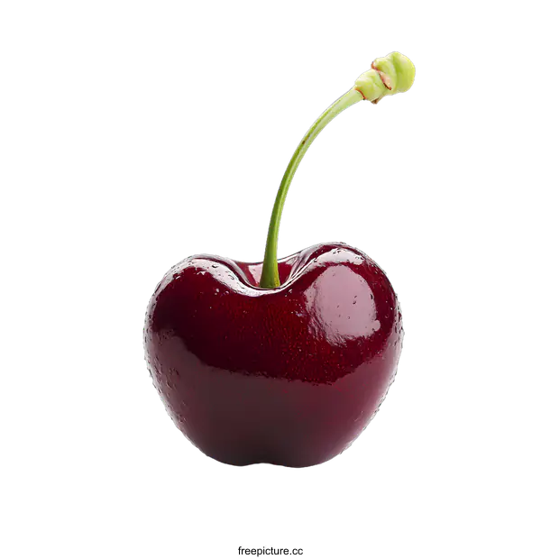 [Transparent Background PNG]Single Red Cherry on White Background