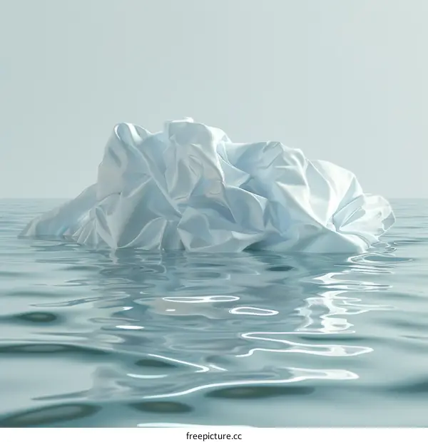 Melting Fabric Iceberg in Calm Water