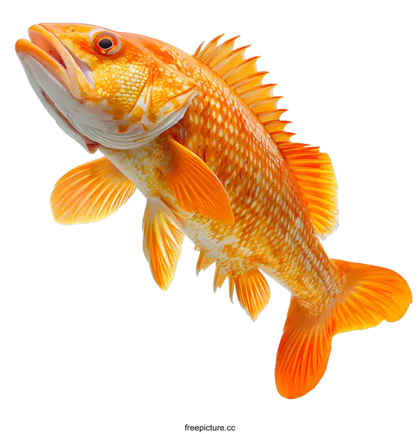 [Transparent Background PNG]A 3D rendering of a red fish