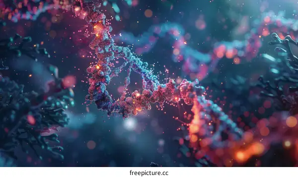 Artistic illustration of DNA double helix