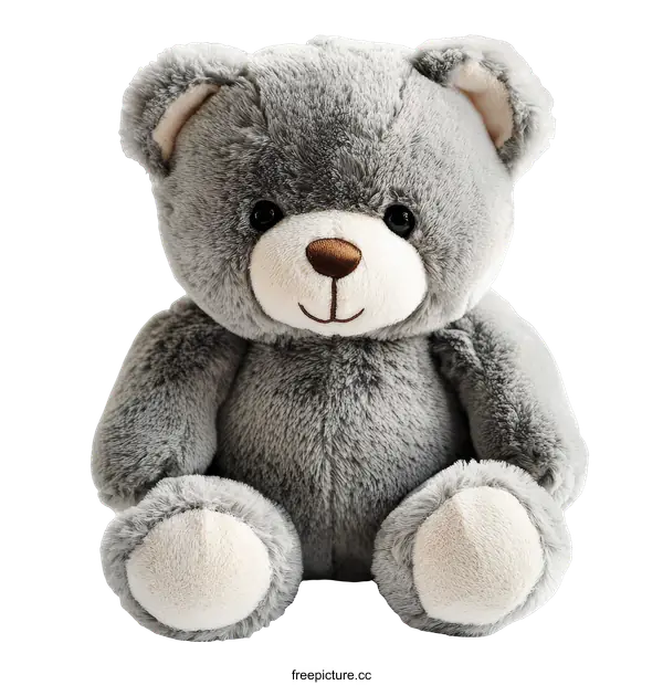 [Transparent Background PNG]Cute Gray Plush Teddy Bear