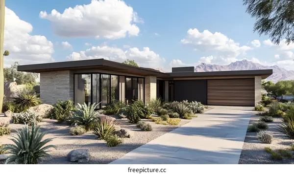 Modern Home Design With Stone And Wood Exterior