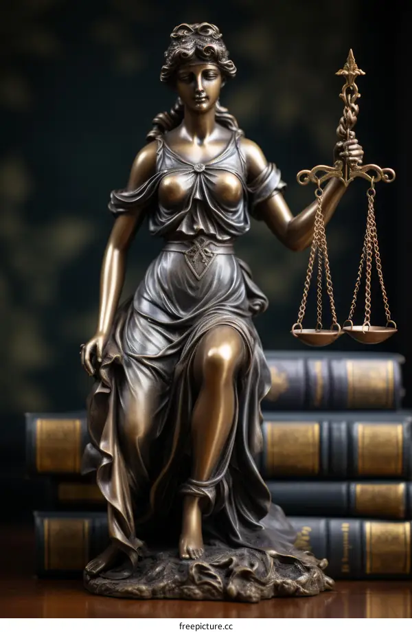 Themis, Greek goddess of justice, holding scales
