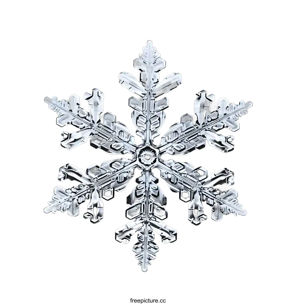 [Transparent Background PNG]Close Up Macro Photograph of a Perfect Snowflake