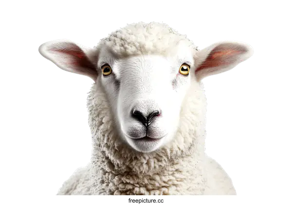 [Transparent Background PNG]Close-up Portrait of a Sheep