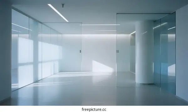 Modern Interior Space with Glass Walls and Natural Light