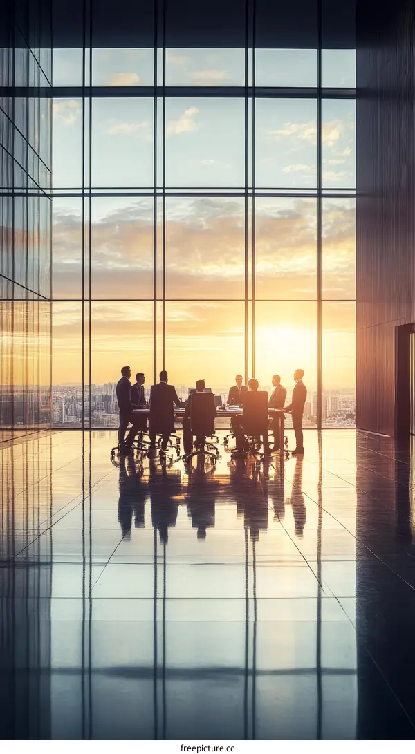 Business Meeting in Modern Skyscraper