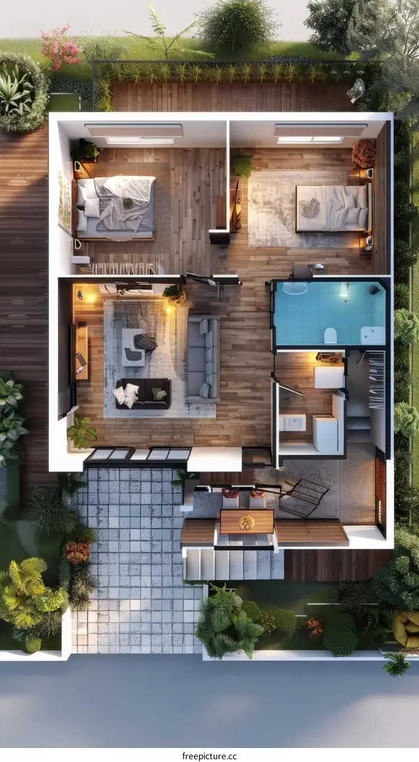 Modern House Floor Plan Illustration