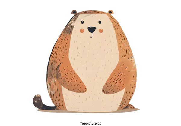 [Transparent Background PNG]Cute Cartoon Groundhog Illustration