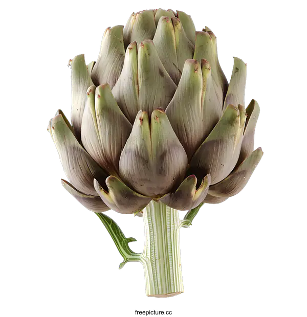[Transparent Background PNG]Fresh Green Artichoke Isolated on White Background